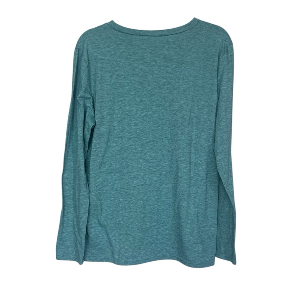 What a Wonderful World Teal Graphic Long Sleeve Shirt - Picture 5 of 7